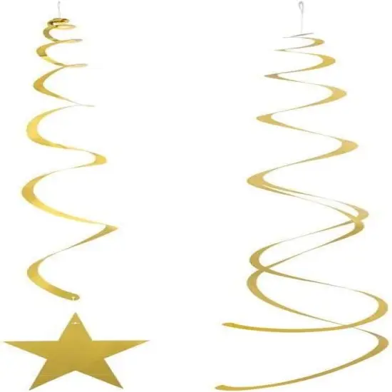 Gold Star Hanging Swirl Decorations {5}