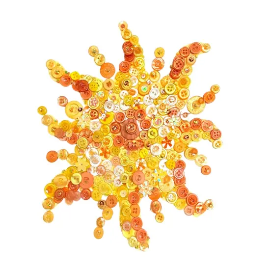 Sunburst Embellishment Bundle &ndash; Yellow & Orange Buttons, Crystals, Gems & Sequins &ndash; DIY Craft Kit for 8x10 Canvas Art {1}
