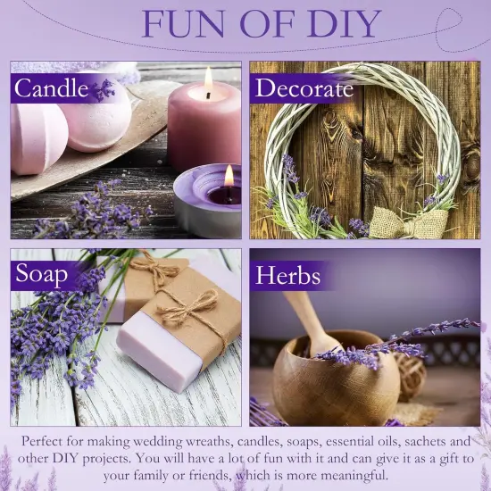 18 Bunches Dried Lavender Bundles 15.7 Inch Natural Dried Lavender Flowers Bouquet Lavender Organic Bulk for Home Weeding Decoration DIY Arrangements Home Fragrance {4}