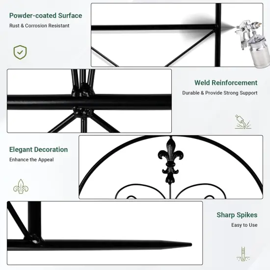 Garden Trellis 70.8" x 19.5", Black Coated {3}