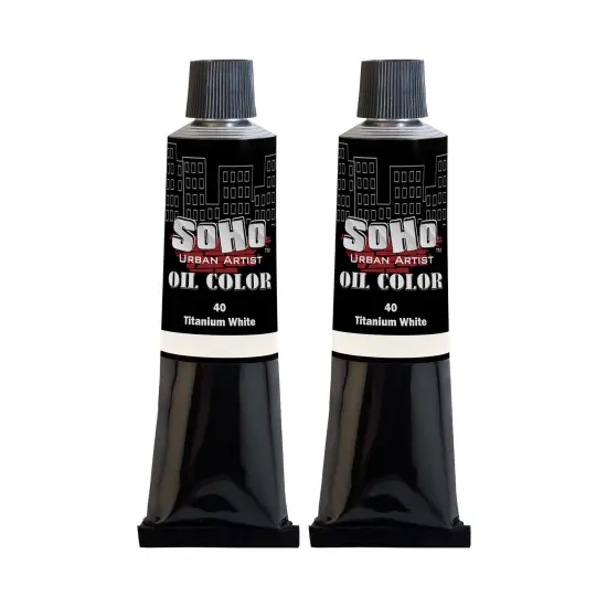 SoHo Urban Artist Oil Paint - 2 Pack, Titanium White 2 Pack - 170 ml Tube - Best Valued Oil Colors for Painting with Excellent Pigment Load {1}