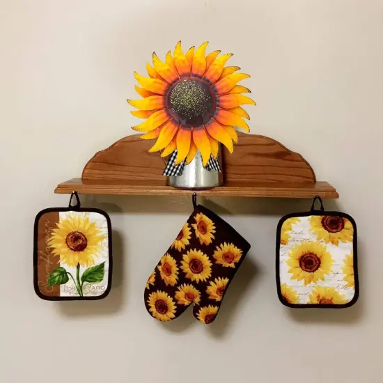 6-Inch Metal Sunflower Wall Decor &ndash; Summer-Inspired Hanging Art for Indoor & Outdoor Spaces, Perfect for Kitchen, Porch, Bathroom, or Bedroom {5}
