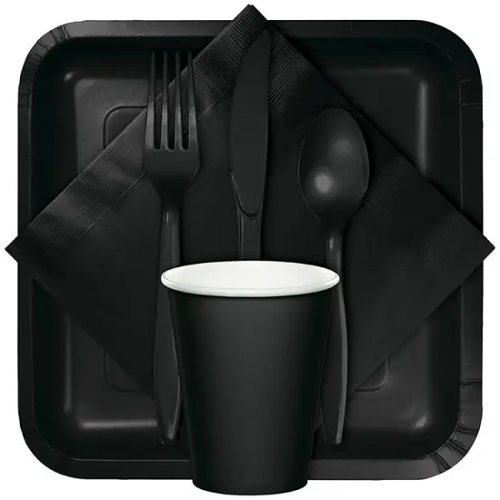 288 pc Bulk Black Velvet Plastic Spoons {3}