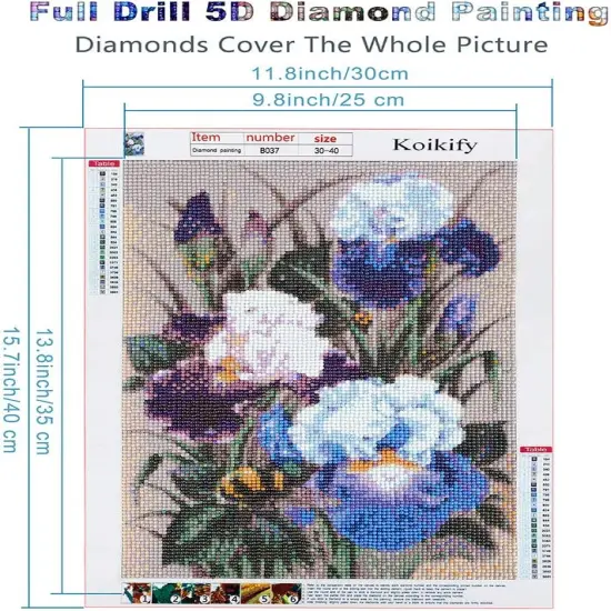 5D Diamond Painting Kits for Adults, Full Round Drill Flower Painting 5D Cross Stitch Arts Resin Diamond Picture Beads Pasted Craft DIY Painting for Home Wall Decor, Gift 11.8 x 15.7 Inch {4}