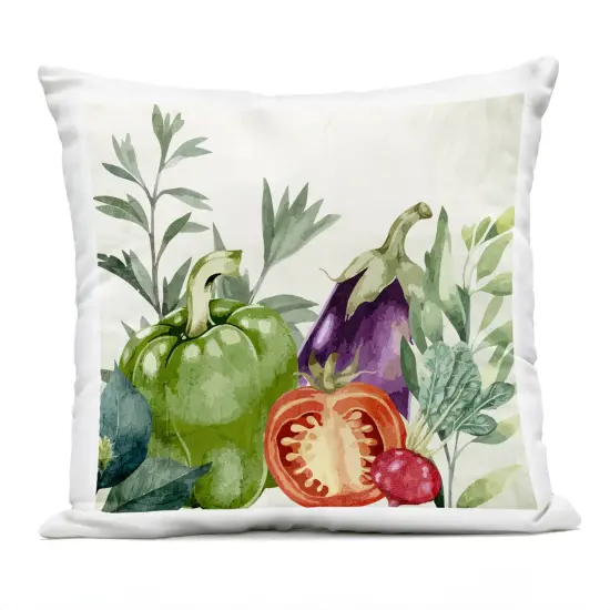Stupell Industries Organic Garden Vegetables Outdoor Printed Pillow design by Kim Allen, 18 x 7 x 18 {1}
