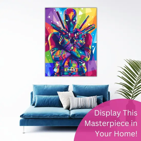 Marvel Diamond Art Kits for Adults, Deadpool 5D Diamond Painting for Adults, DIY Deadpool Wall Art Marvel Cross Stitch Gem Art, Full Round Drill 12x16in {2}