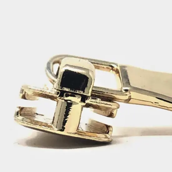 Zipper Pull &ndash; Square Glossy Metal 8MM in Brass {5}