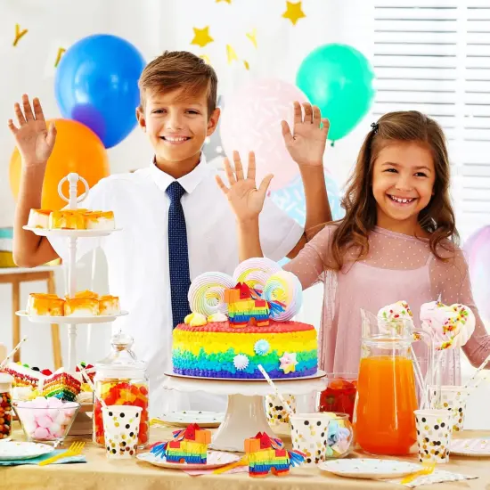 Mini Donkey Pinatas 3 Pcs 3 x 3 x 0.8 Inches Rainbow Cinco De Mayo Pinata Little Donkey Decorations for Party Supplies Baby Shower Birthday Centerpieces Desktop Decoration {4}