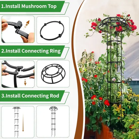 Garden Trellis for Climbing Plants, Mushroom Plant Support for Potted Plants {4}