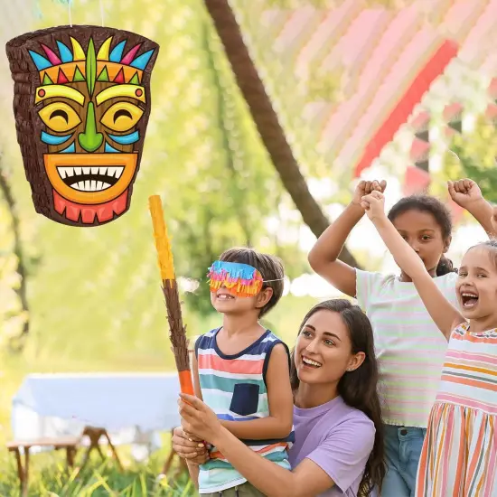 Small Tiki Tropical Hawaii Pi&ntilde;ata with Blindfold Bat Aloha Luau Pi&ntilde;ata {4}