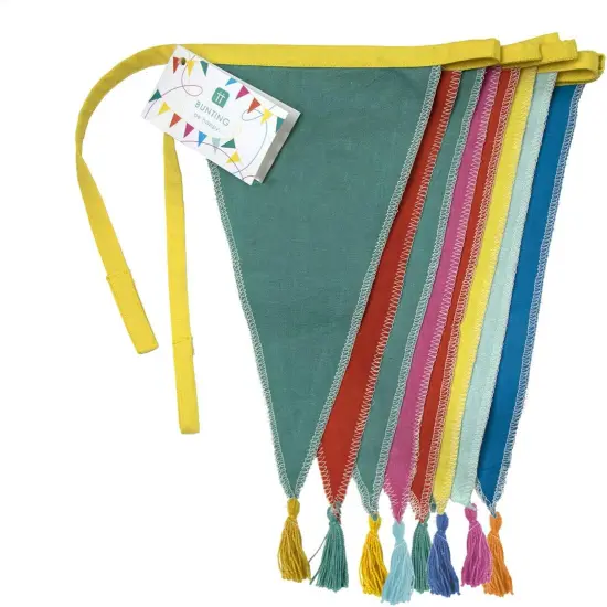 Fabric Rainbow Bunting with Tassels - 10ft | Triangle Flag Pennant Garland, 100% Cotton, Home D&eacute;cor, Indoor Outdoor Birthday Party Decorations {3}
