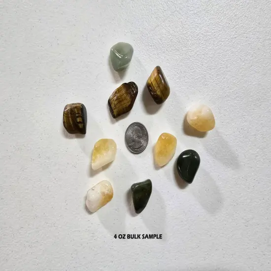 Crystals for Money Bowl Tumbled Set Tiger Eye Citrine Green Aventurine {5}