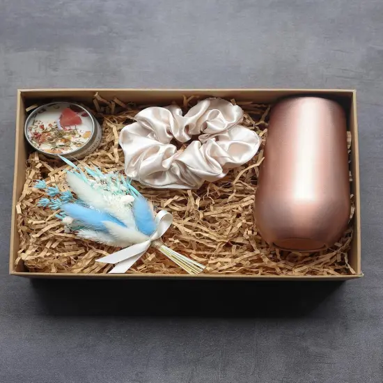 Mini Dried Flower Bouquet Set (6 pcs), Small Blue Bouquet, Boho Wedding Dinner Plate Decoration, Home Wall Decoration, Bridesmaid Flower Girl Proposal Gift Box, Card Decoration. (Blue) {5}