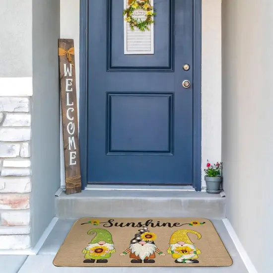 Fall Welcome Decorative Doormat 27.5 x 16.5 Gnome Welcome Mats Sunflower Non Slip Gnome Fall Door Mat Autumn Harvest Thanksgiving Floor Washable Entry Mat for Seasonal Home Decoration {2}