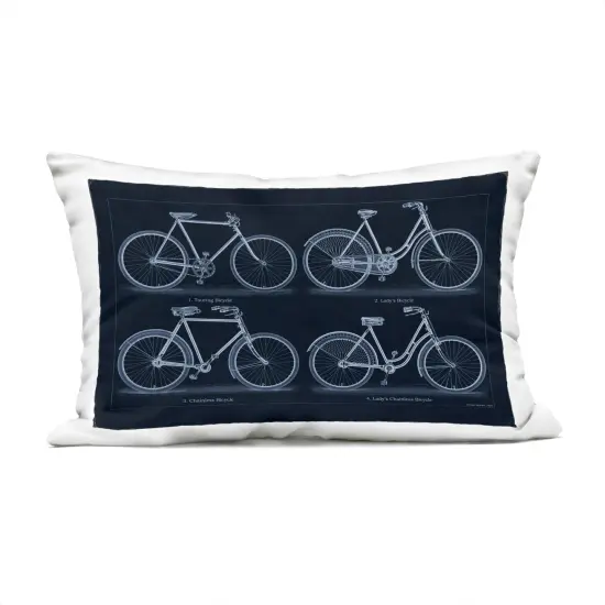 Stupell Industries Traditional Bicycle Styles Diagram Outdoor Printed Pillow design by Phillipa Katz, 14 x 7 x 20 {1}
