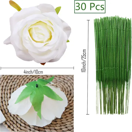 30 Pcs Silk Rose Heads Artificial Flowers Bouquets {3}