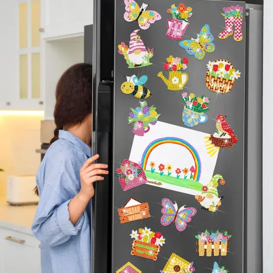 24 Pieces Spring Easter Diamond Magnetic Painting Art {2}