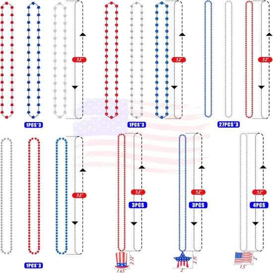 100PCS 4th of July Accessories Necklaces {3}