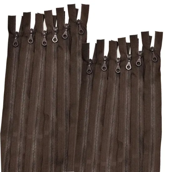 Zipper Brown Plastic Molded D4 18" Open Bottom Separating {3}