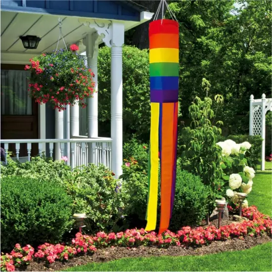 Pride Rainbow Windsock 40 Inch Durable Outdoor Hanging Decoration for Yard Garden Patio Home Decor {2}