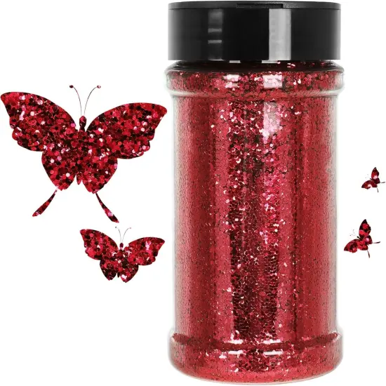 Red Glitter, 7.05 Oz (200g), Chunky Glitter for Resin Crafts Nails Tumblers Slime Cosmetic and Festival Decoration - Red Chunky Glitter Bulk {1}