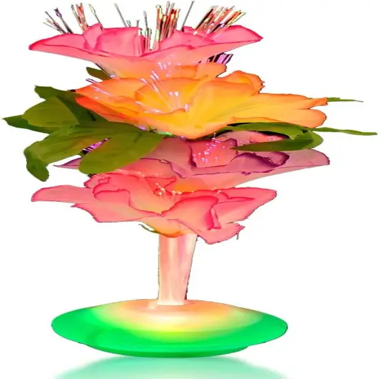 Summer Tropical Fiber Optic LED Flower Centerpieces (Set of 12) &ndash; Light Up Table Decorations for Summer Parties, Luau, and Poolside Events {3}