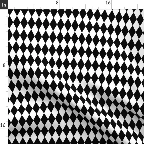 Various Fabrics by the Yard or Fat Quarter Diamonds Black White Small Diamond Check Geometric Custom Printed Fabric by Spoonflower {2}