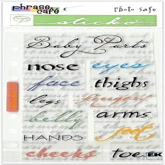 Sticko Phrase Cafe' Baby Parts Clear Stickers {1}