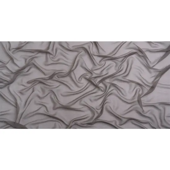1 Yard Crinkled Silk Chiffon Dark Silver Sheer Lightweight Draping Fabric, 43 Inches Wide {3}