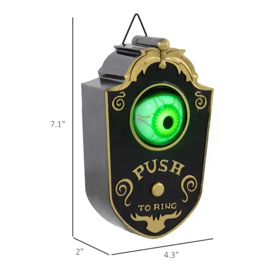 7.1" Doorbell with Simulation Light-up Eyeball, Halloween Decoration Animatronic, Sound and Motion Activated for Party {3}