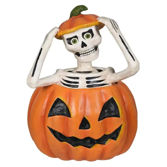 Bethany Lowe 13.0 Inch Pop Up Shelly Halloween Figurine , Lightweight Halloween Decor Halloween Bones Pumpkin Multicolored {1}
