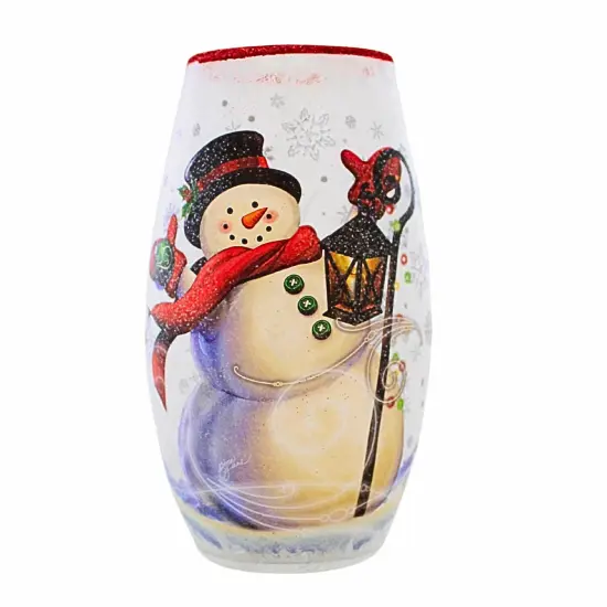 Stony Creek 7.25 In Jolly Snowman Pre-Lit Med Christmas Lighted Glass Accent , Christmas Decor Electric Windy Winter Snow LAMP POST {3}