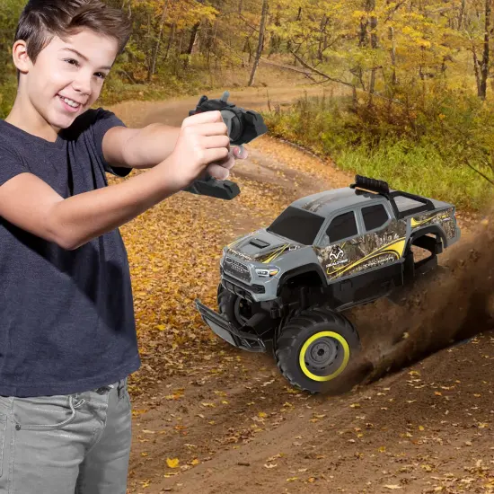 RealTree: RTR RC - Toyota Tacoma - Gray Camo - 2.4 Ghz High Performance for Donuts & Wheelies, Turbo Boost, Ready-To-Run Radio Controlled Vehicle {6}