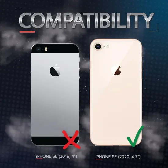 Translucent Matte Case For iPhone SE 2020 (2nd Gen), Hybrid Hard Back Soft Edges TPU Full Body Cover Black/Red, by Insten {4}