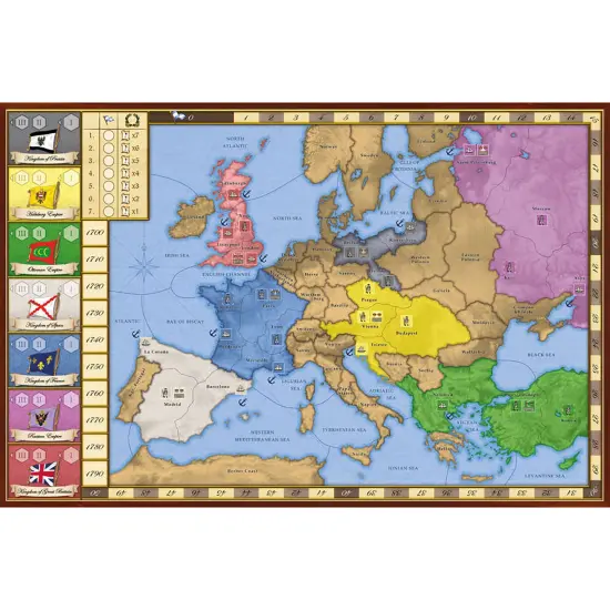 Rio Grande Games: 7 Empires - Strategy Board Game, Medieval 18th Century Themed, Countries Vie For Supremacy On the Old Continent, Age 14+, 2-6 Player {4}