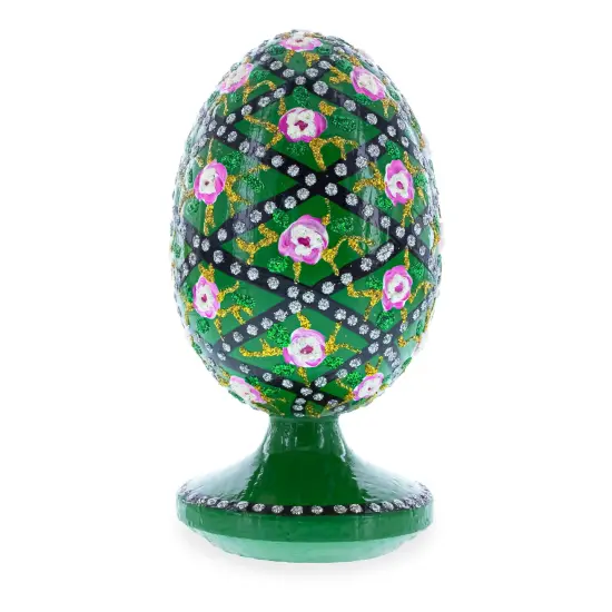 1907 Rose Trellis Royal Wooden Egg {4}