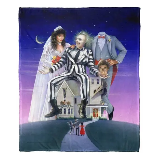 Warner Brothers Beetlejuice Silk Touch Throw Blanket Vintage Beetlejuice {1}