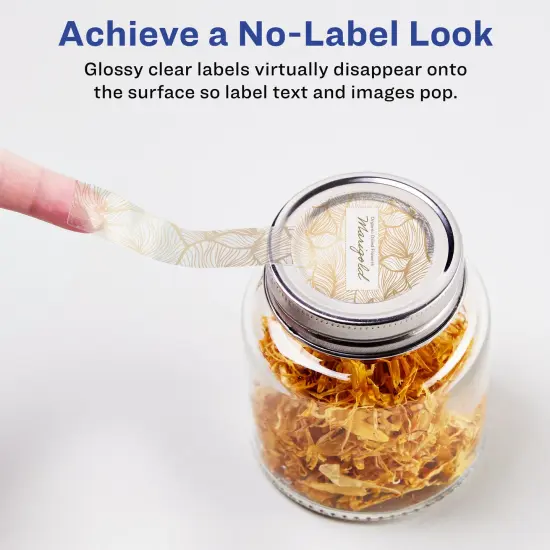 Avery Glossy Clear Lollipop Labels with Sure Feed, 1" x 4" {2}