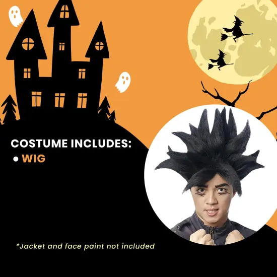 Anime Warrior Adult Black Costume Wig {6}