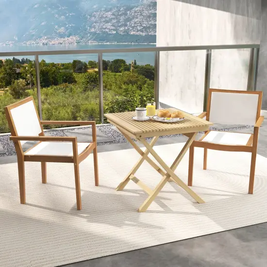 Costway Stackable Dining Chair Set of 2/4 with Wear-resistant Fabric & Breathable Backrest {5}