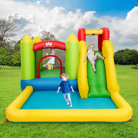 Costway Inflatable Bounce House Water Slide Jump Bouncer Climbing Wall Splash Pool Blower Excluded {4}