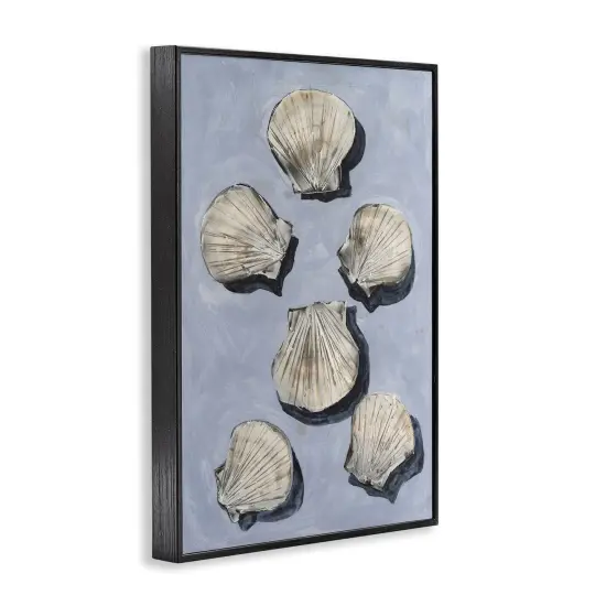 Stupell Industries Embellished Seashells Over Blue Framed Giclee, design by Michael Willett {3}