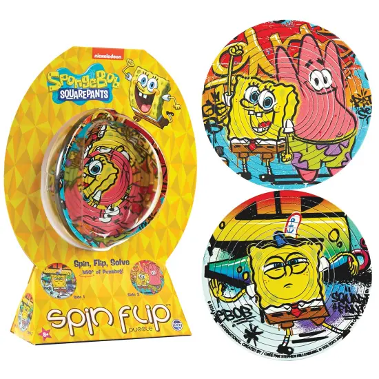 Spin Flip Puzzle: Spongebob Graffiti - 12 Rings - 2-In-1: Double-Sided Puzzle, Spin-Flip-Solve, 360 Degress Of Puzzling, Licensed, Adults & Kids 8+ {7}