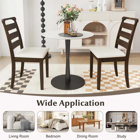 Costway Modern Dining Chair Set of 2/4 Upholstered Farmhouse Chairs with Rubber Wood Frame {6}