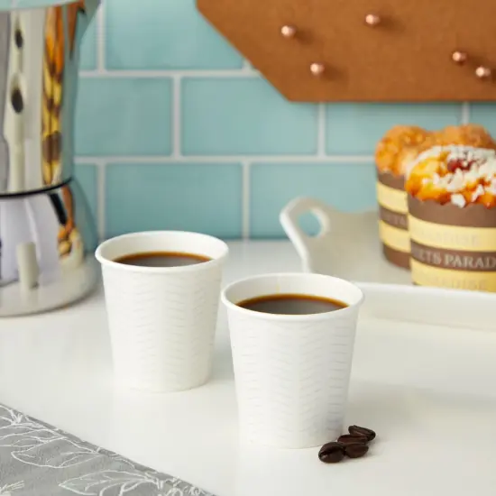 100 Pack 4 Oz Mini Disposable Paper Cups for Espresso, Mouthwash, Tea, Coffee - Plain White {2}