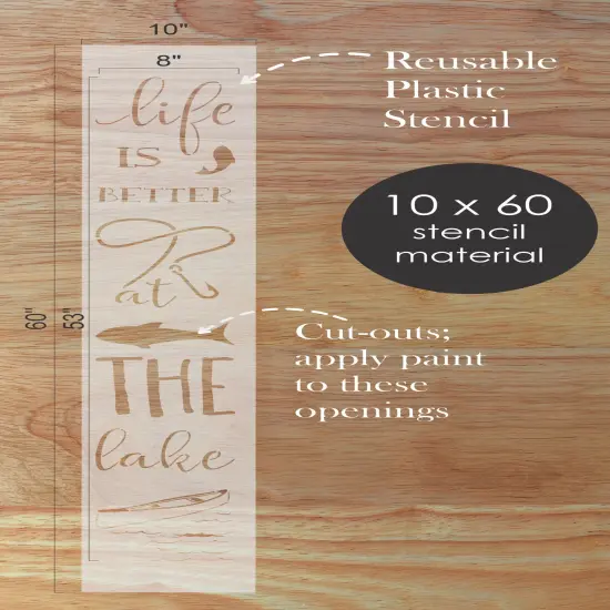 Life at the Lake Vertical Porch Sign Stencil {1}