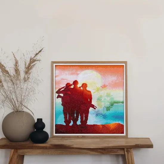 Home Soldiers at Dawn Diamond Painting Kits for Adults - Diamond Art Kits a Relaxing Creative Craft Kit with Dotz Gems 24x24 {1}