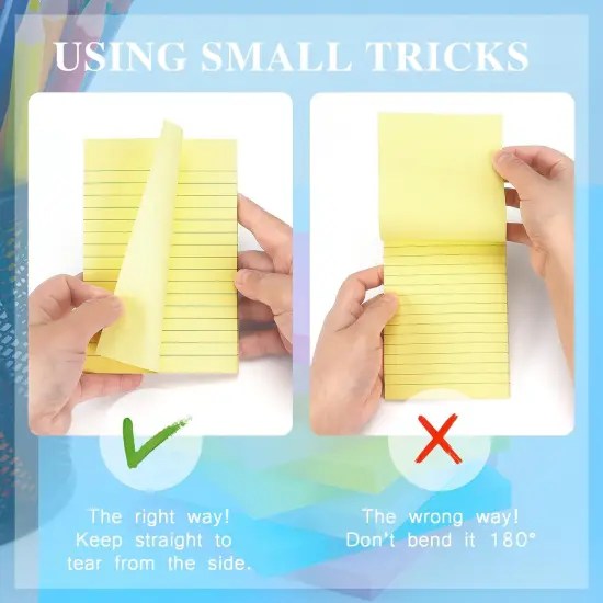 6 Pads Lined Sticky Notes with Lines Self-Stick Notes Bright Color Sticky Notes, 45 Sheets/Pad (Yellow) {3}