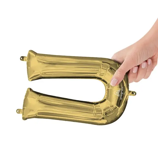 Anagram&reg; 16 Inch Letter U White Gold Air Fill Only {2}