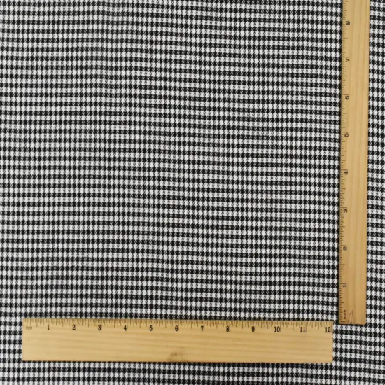 Simple Black-White Houndstooth Check Polyester Twill Woven Fabric By the Yard {5}